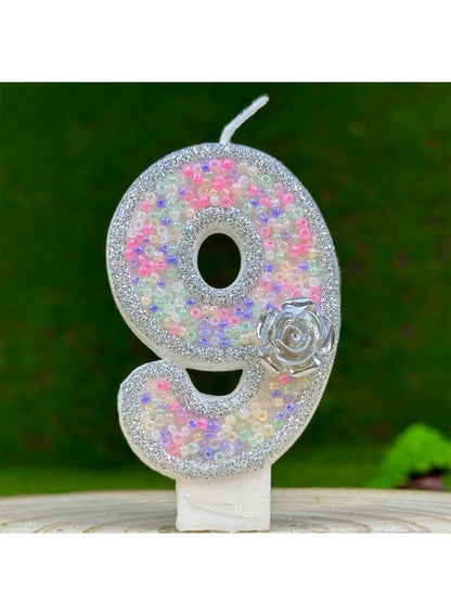 7cm Birthday Number Candles for Cake Decoration, Glittery Cake Toppers with Cute Designs, Perfect for Kids' Parties, Anniversaries, and Celebrations-Green Turtle(No.0)
