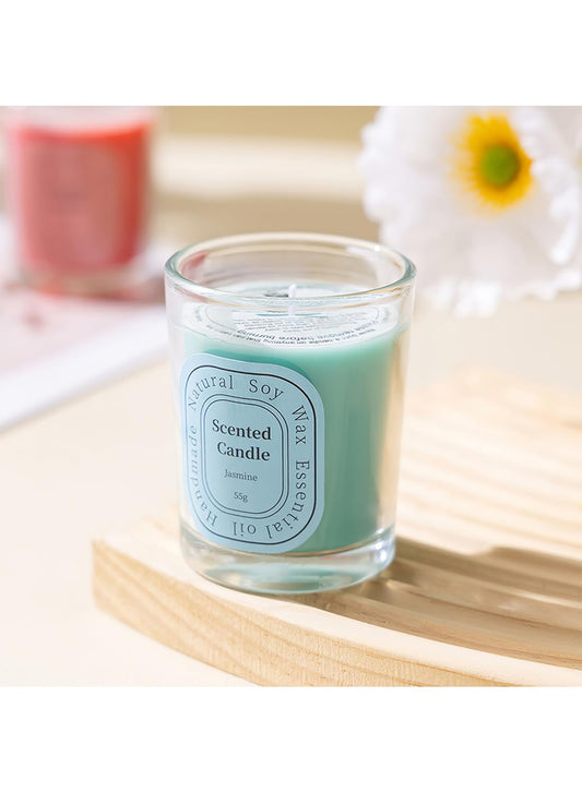 NOVO Scented Candles, Natural Soy Wax Blend Aromatherapy Candle with Pure Essential Oils 55g-Jasmine