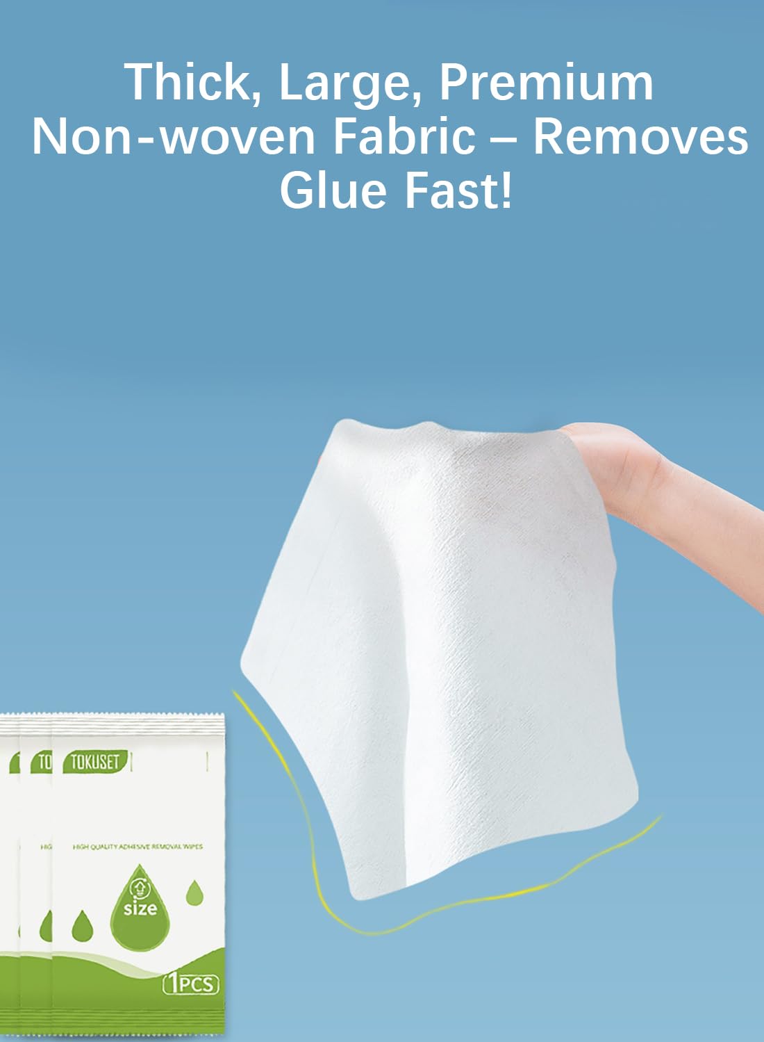 Adhesive Remover Wipes, Glue Residue Cleaner, Large Size, Individually Wrapped, Safe for Metal Paint Wood Marble Ceramic Glass, 20 Pcs