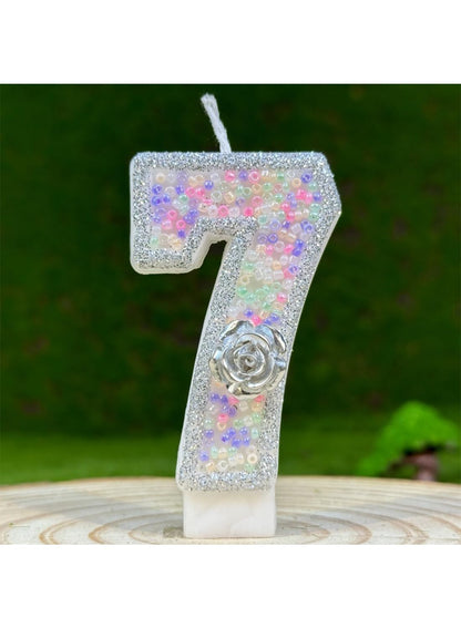 7cm Birthday Number Candles for Cake Decoration, Glittery Cake Toppers with Cute Designs, Perfect for Kids' Parties, Anniversaries, and Celebrations-Green Turtle(No.0)