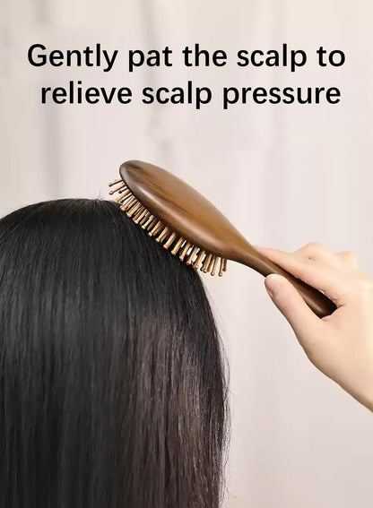 Hair Comb-Handmade 100% Natural Sandalwood &Anti-Static, Scalp Massage (Air Bag Comb-M)