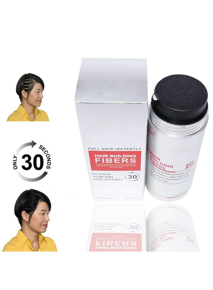 NOVO Hair Building Fibers & Styling Powder, Natural Hair Concealer for Thinning Areas, Instant Coverage, Easy to Apply, Black, 28g