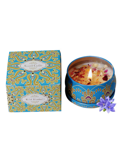 NOVO Scented Candle- 80g Natural Soy Wax Blend Aromatherapy Candle with Pure Essential Oils & Real Dried Flowers -Tuberose