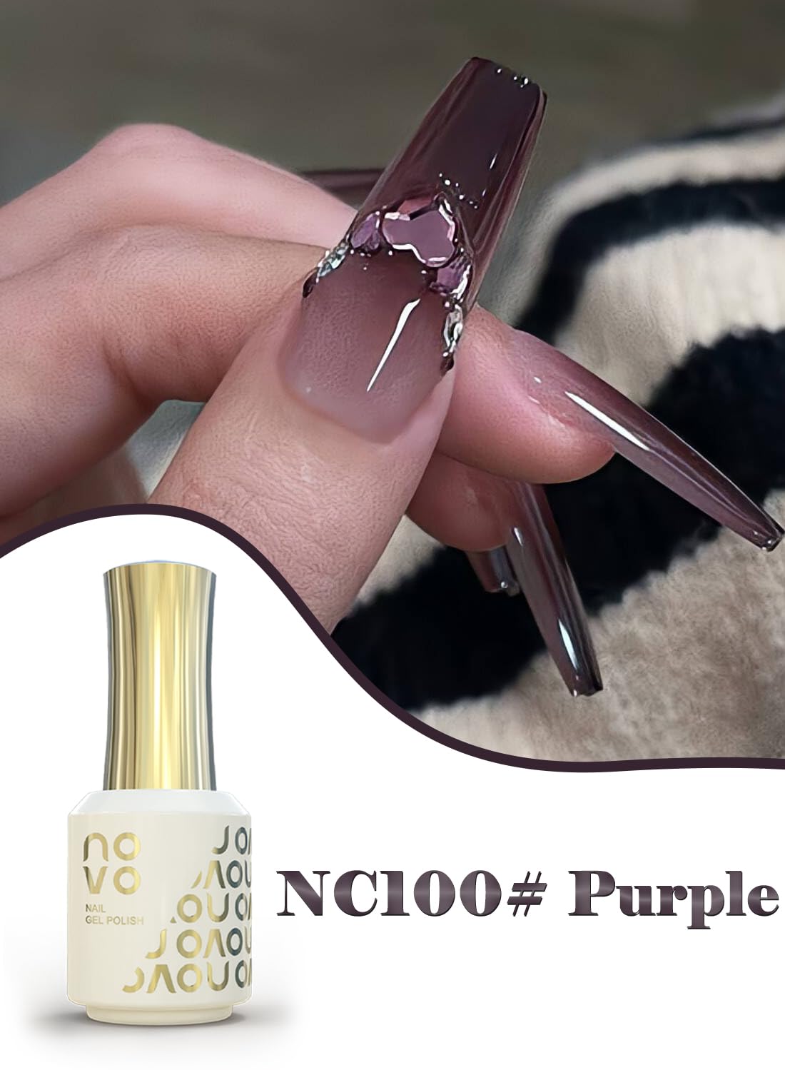 novo Jelly Gel Nail Polish, Sheer Nail Polish, UV LED Gel for DIY 12ml-NC1# White