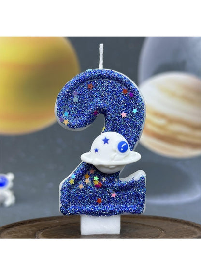 7cm Birthday Number Candles for Cake Decoration, Glittery Cake Toppers with Cute Designs, Perfect for Kids' Parties, Anniversaries, and Celebrations-Green Turtle(No.0)