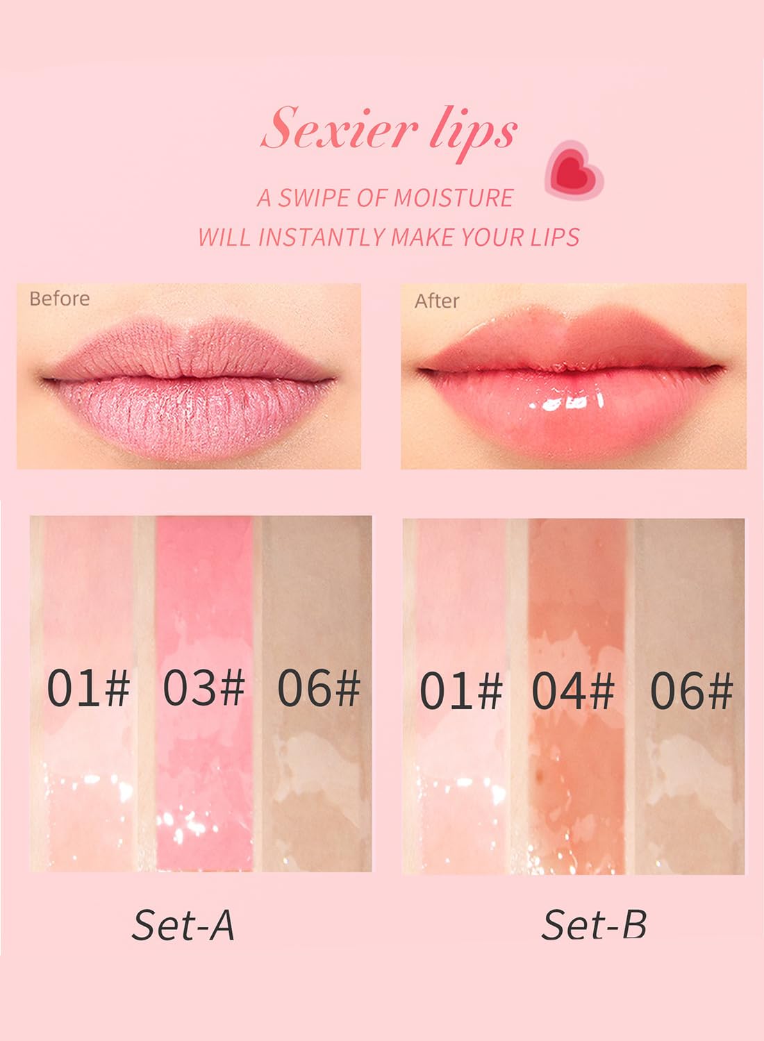 NOVO 3Pcs Glossy Lip Oil Set