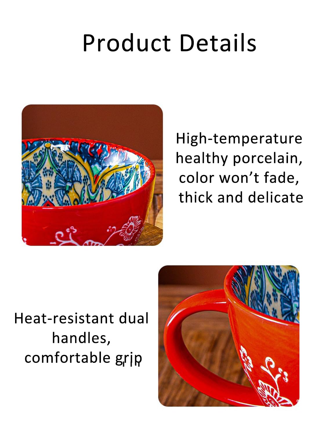 NOVO Hand-Painted Coloful Ceramic Mug Cup