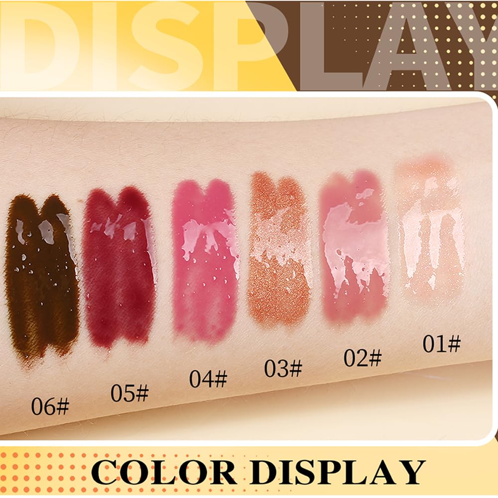 NOVO Lip Plumper with Mint and Ginger Extract, Mirror Ultra Hydrating Long Lasting Nonstick Cup Moisturizing Tinted , for Girls & Women- Coffee Brown 06#