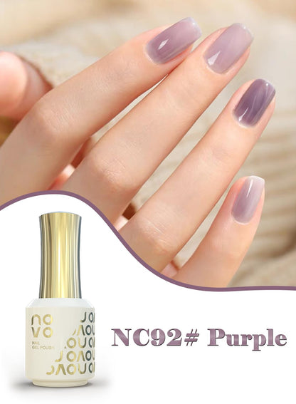 novo Jelly Gel Nail Polish, Sheer Nail Polish, UV LED Gel for DIY 12ml-NC92# Purple