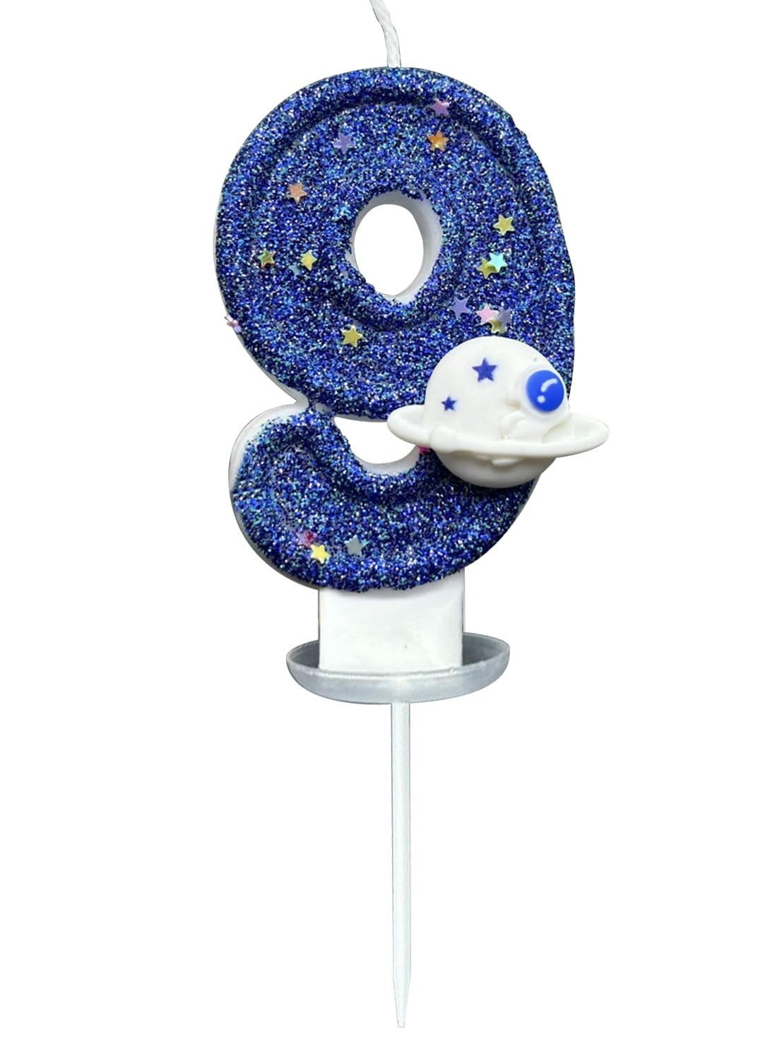 7cm Birthday Number Candles for Cake Decoration, Glittery Cake Toppers with Cute Designs, Perfect for Kids' Parties, Anniversaries, and Celebrations-Green Turtle(No.0)