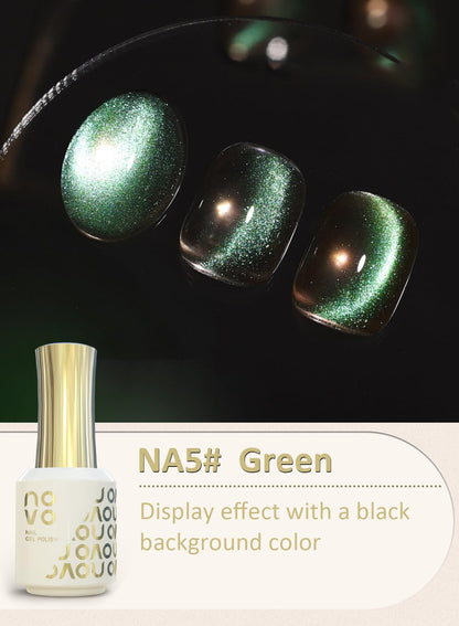novo Cat Eye Gel Nail Polish, Nail Art Soak Off for Women 12ml-NA1# Light Purple