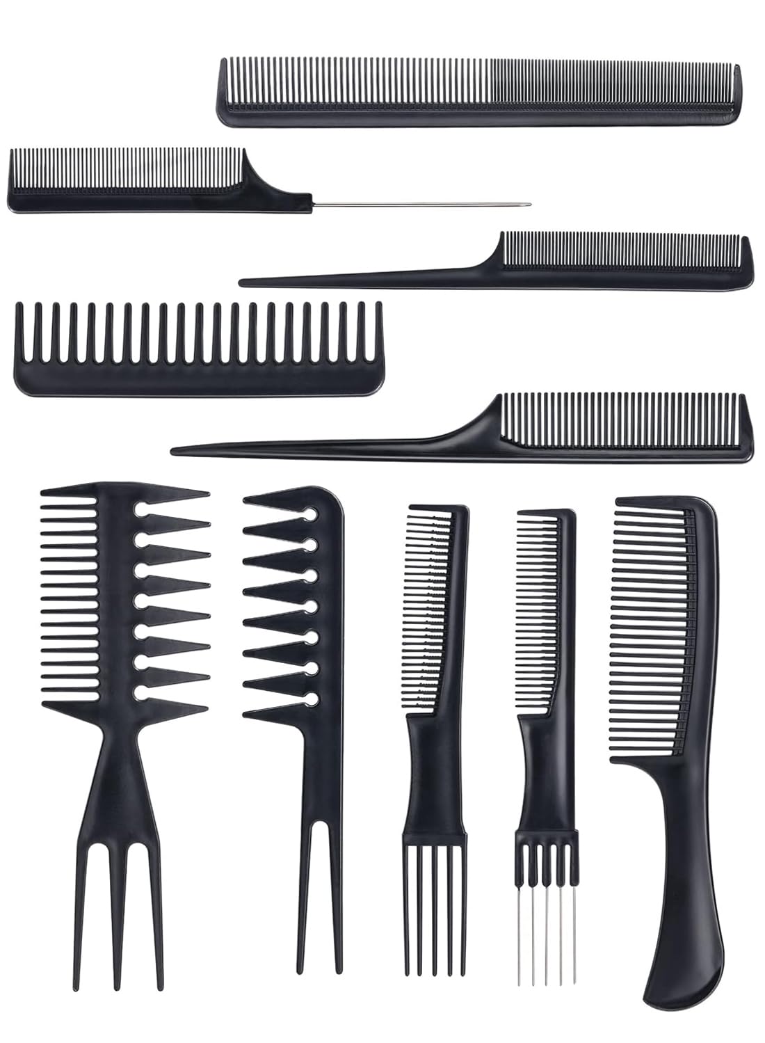 Hair Comb- 10Pcs Professional Hair Styling Combs, Anti-Static Barber Combs Kit for Detangling, Fine & Thick Hair (Styling Hair Comb 10PCS)