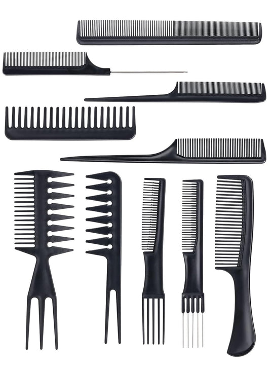 Hair Comb- 10Pcs Professional Hair Styling Combs, Anti-Static Barber Combs Kit for Detangling, Fine & Thick Hair (Styling Hair Comb 10PCS)