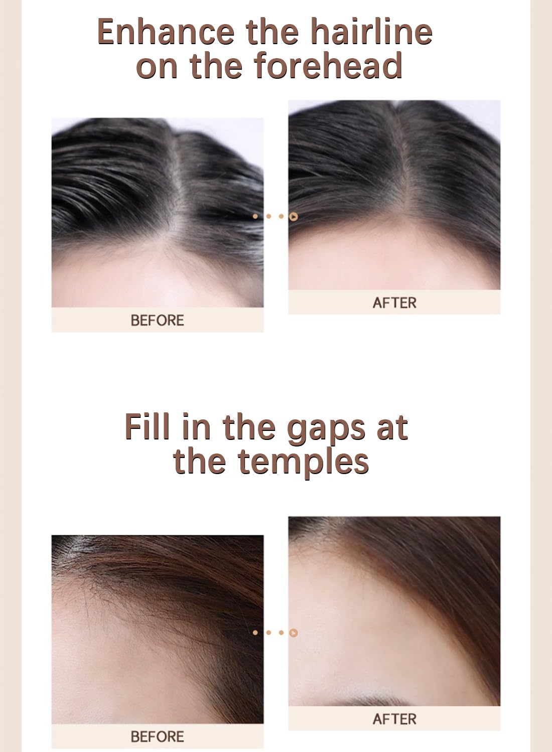 NOVO Instant Hair Shadow Stick with Puff, Root Touch-Up Powder for Thinning Grey Hairline, Hair Root Concealer for Women & Men, 4G, NO.01 Black Grey