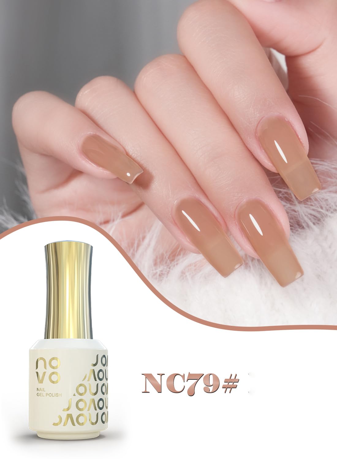 novo Jelly Gel Nail Polish, Sheer Nail Polish, UV LED Gel for DIY 12ml-NC79#