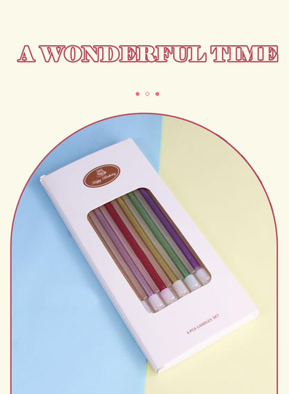 Colorful Long Thin Metallic Birthday Candles Kit£¬