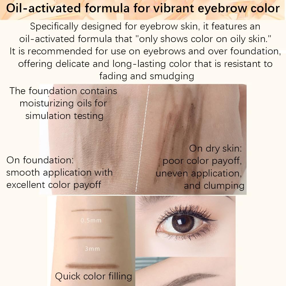 NOVO Eyebrow Pencil with Spiral Brush, Micro-Fine Tip, Waterproof Brow Pen - NO.801