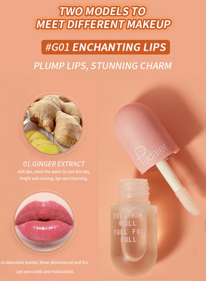 NOVO 2Pcs Lip Plumper Set, Long Lasting Moisturizing Repairing Enhancing Lip Balm, Nourishing Hydrating Lip Oil for Daily Care, Smoothing Lip Lines