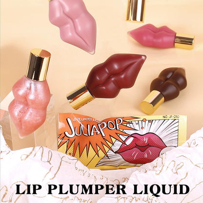 NOVO Lip Plumper with Mint and Ginger Extract, Mirror Ultra Hydrating Long Lasting Nonstick Cup Moisturizing Tinted , for Girls & Women- Coffee Brown 06#