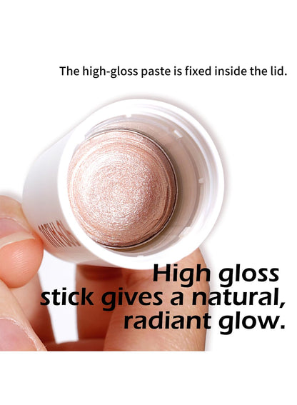 NOVO Highlighter Stick, Long-Lasting Waterproof Shimmer Powder, Natural Matte Contour Cream, Non-Greasy Illuminator for  Face Body Collarbones, Moonlight Stone Silver