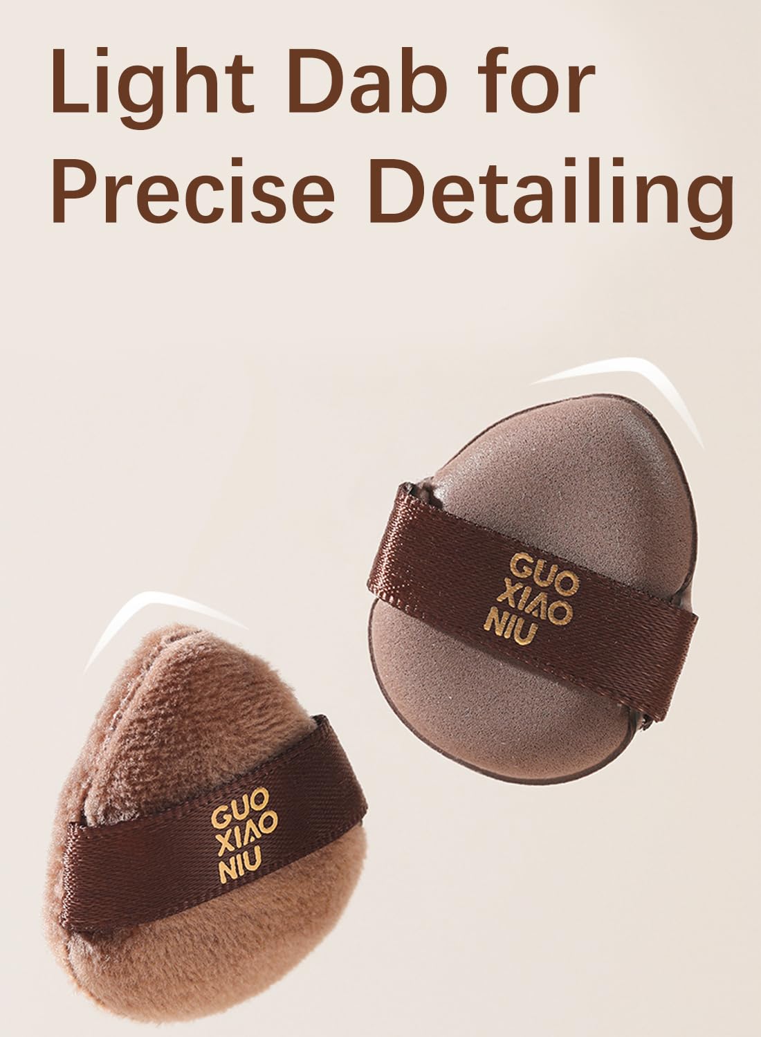 NOVO 6Pcs Chocolate Color Soft Makeup Sponge Puff Set, Wet & Dry Use Foundation Applicators for Smooth Blending and Coverage