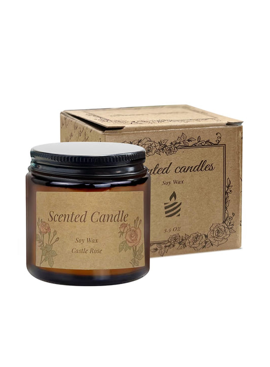 NOVO Scented Candles, 100g Natural Soy Wax Blend Aromatherapy Candle with Pure Essential Oils,12 Hours of Burn Time, or Home SPA Bathing Yoga-Bobby¡¯s Flower Shop Brown/White