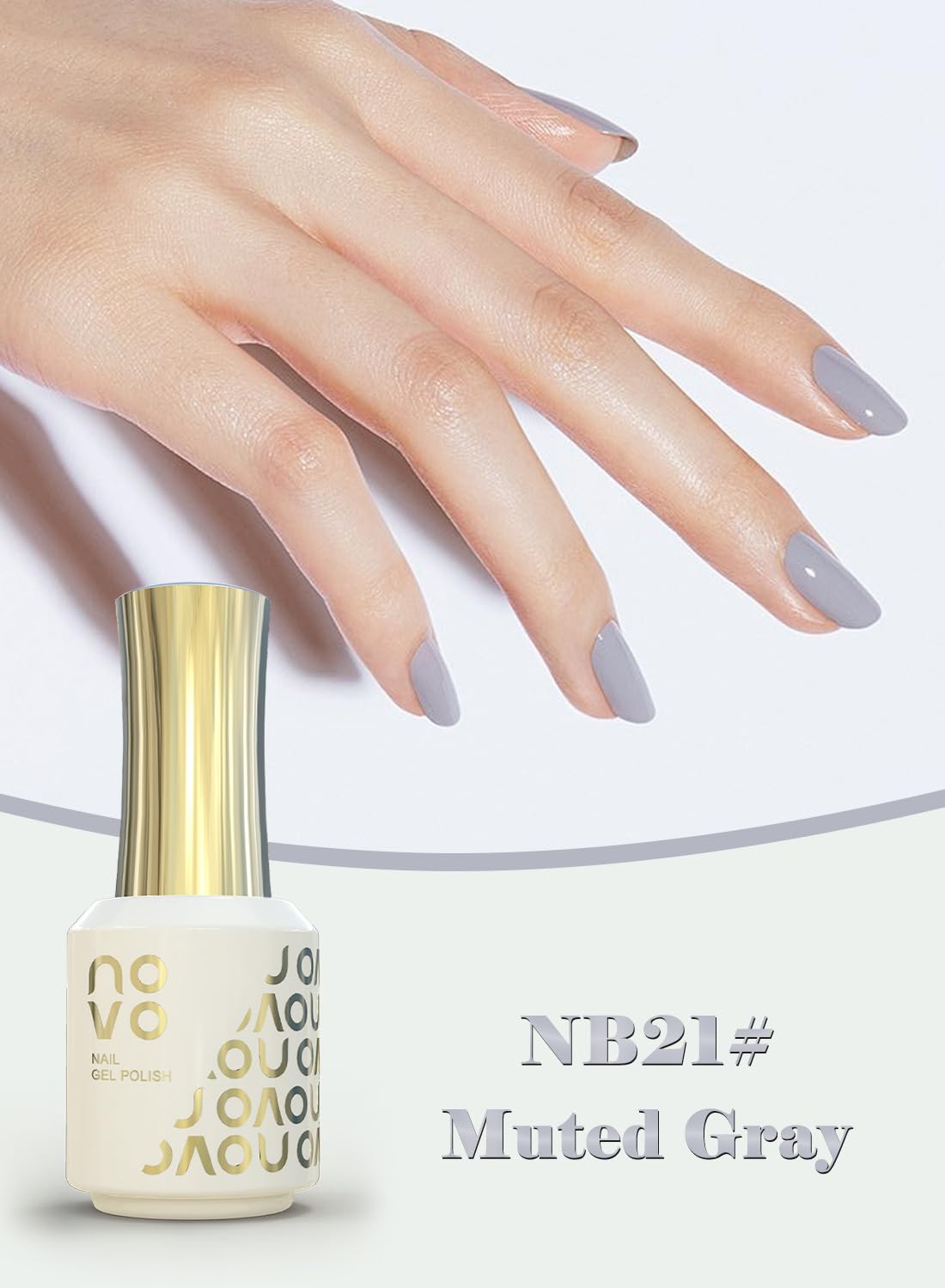 novo Rubber Base Gel, Shiny UV LED Gel Nail Polish for Women 12ml-NB1# Nude Beige