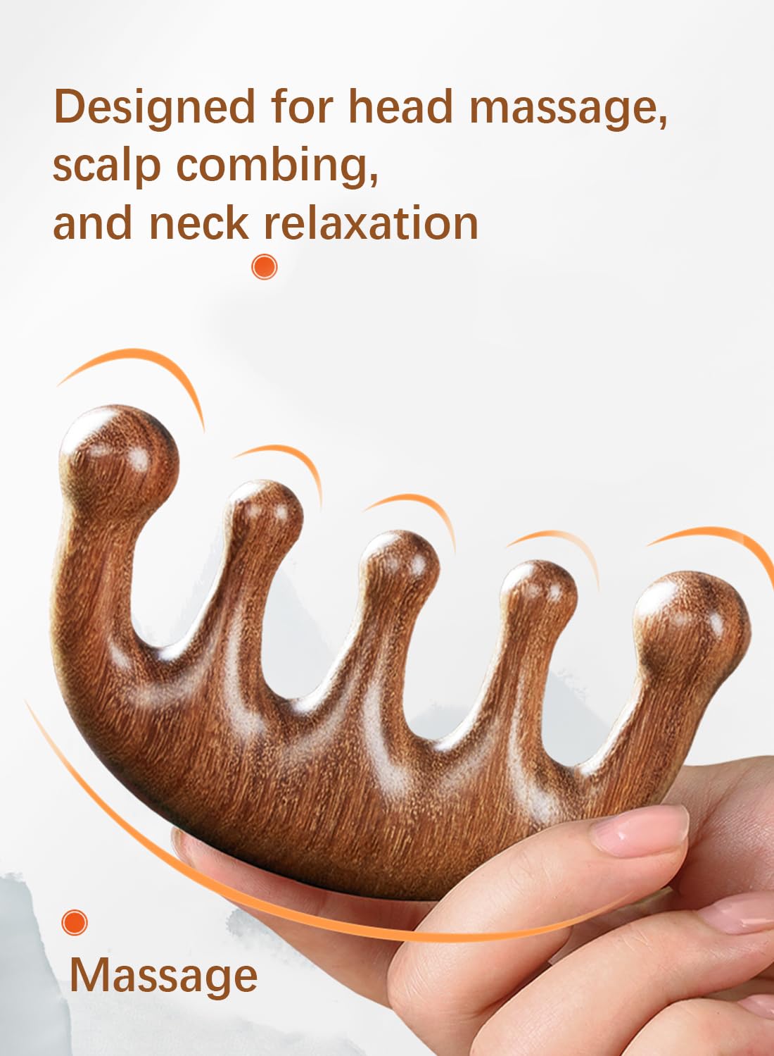 Hair Comb-Handmade 100% Natural Sandalwood &Anti-Static, Scalp Massage (Air Cushion Comb-5)