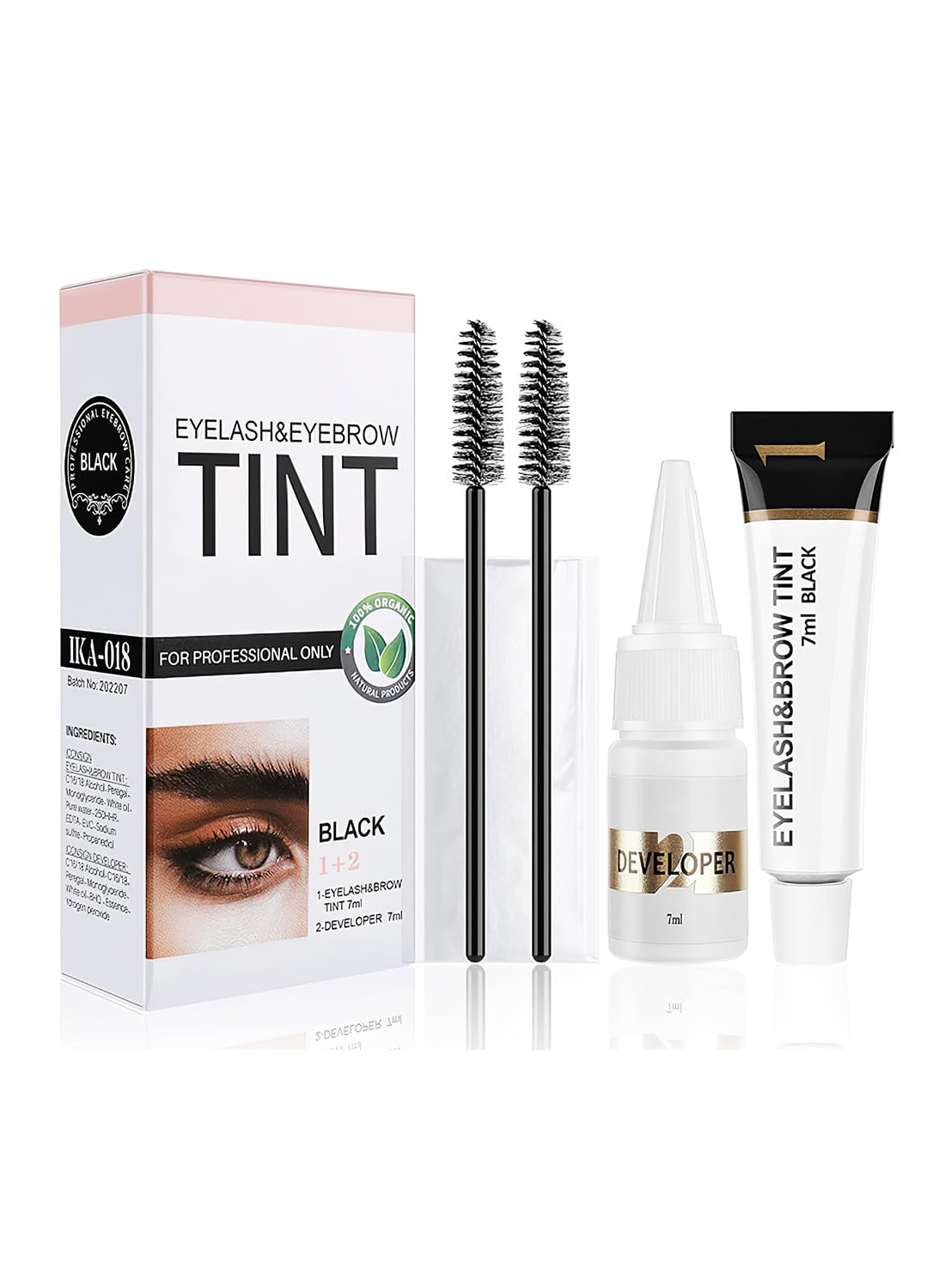 NOVO 2-In-1 Lash Tint Kit, Easy to Use Eyelash & Eyebrow Tint Kit - 7Ml+7Ml