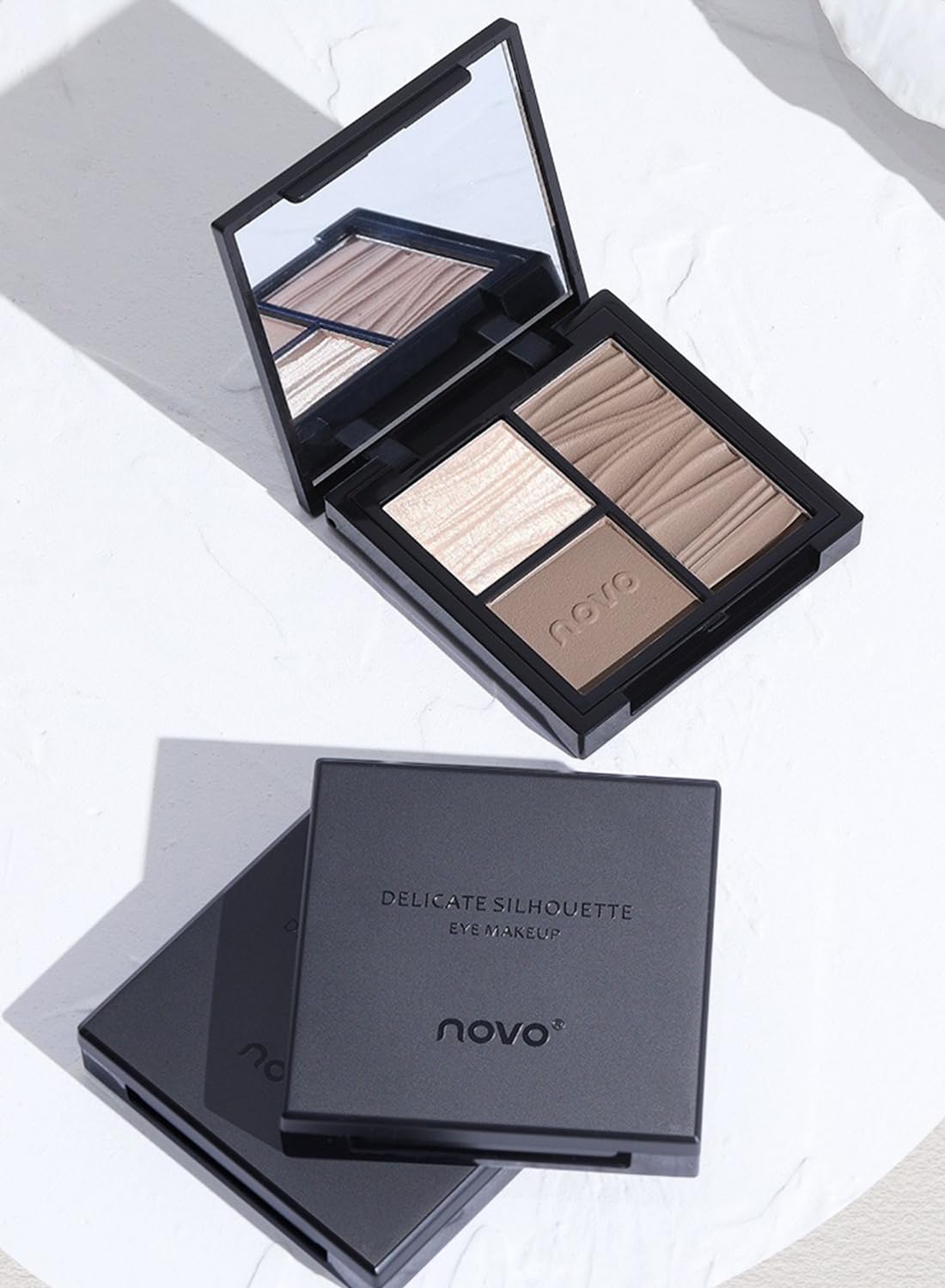 NOVO Three Colors Contour Palette, Makeup Palette Contain Contour and Highlighter, Long Lasting Waterproof Eye Makeup Palette, Contouring Palette, Matte Radiance Luminizer #02