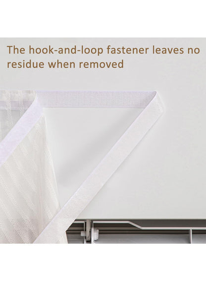 NOVO Velcro Curtains, Pongee No Drill Curtain, 100% Blackout, 1 Panel, W150 x H200CM, Fits Windows 75-100CM Wide, Beige