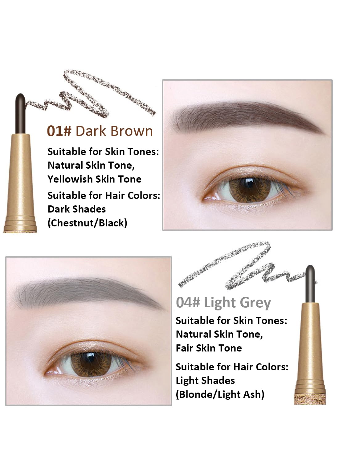 NOVO Eyebrow Stamp Shaping Kit, Waterproof, Sweatproof and Easy to Use, Deep Brown