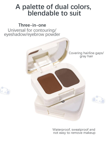 NOVO Instantly Hairline Powder, Waterproof Long Lasting Root Touch Up, Volume Hairline , Quick Cover Grey Hair Root Concealer for Women and Men Natural - Gray/Brown