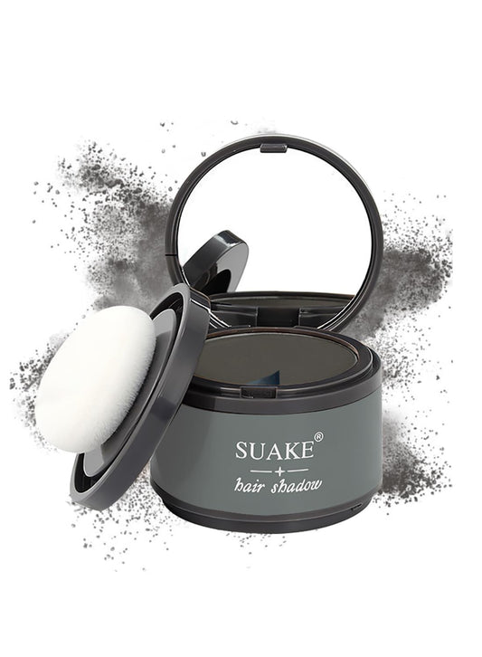 NOVO Hair Shadow Powder with Puff Touch, Instantly Natural Magical Hairline Concealer, Hair Root Dye for Thinning Hair, Beautify Forehead Curves 4G Black