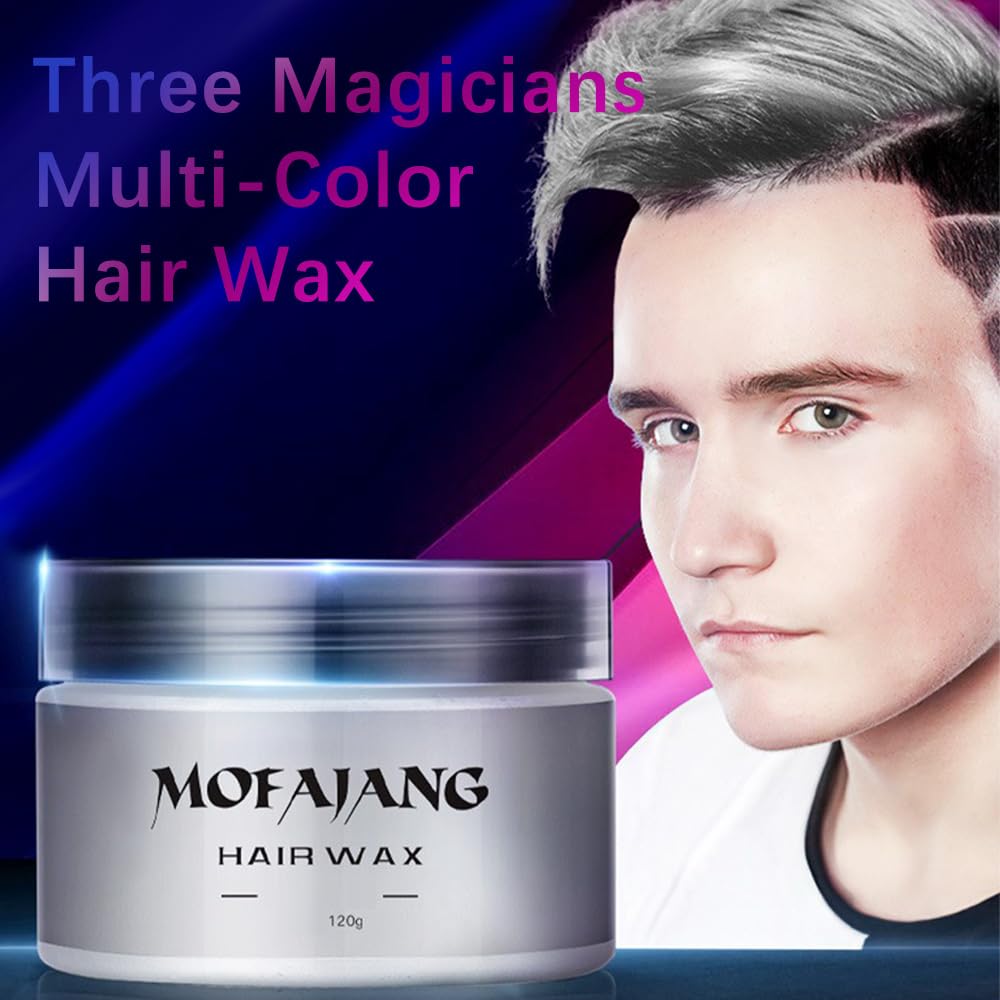 NOVO Temporary Hair Color Wax, Natural Coloring, Non-Greasy Matte Pomade for DIY Cosplay & Party, Long-Lasting Instant Dye Cream 120g- Grey
