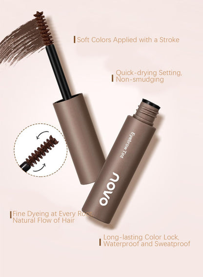 NOVO Eyebrow Tint, Semi Permanent Brow Tint, Waterproof Smudge Proof Long Lasting Eyebrow Tattoos, Instant Brow Dye, Hair Dying for Salon Home Use 4.8g