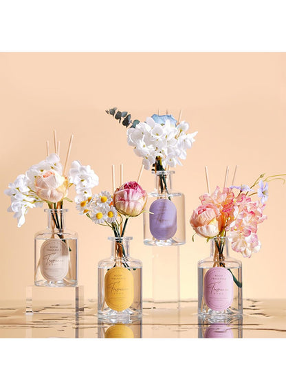 NOVO Scented Reed Diffuser, Artificial Flower Home Fragrance Oil with 4 Sticks for Bedroom,Home D¨¦cor,Office & Bathroom 200ml-Elegant and Graceful