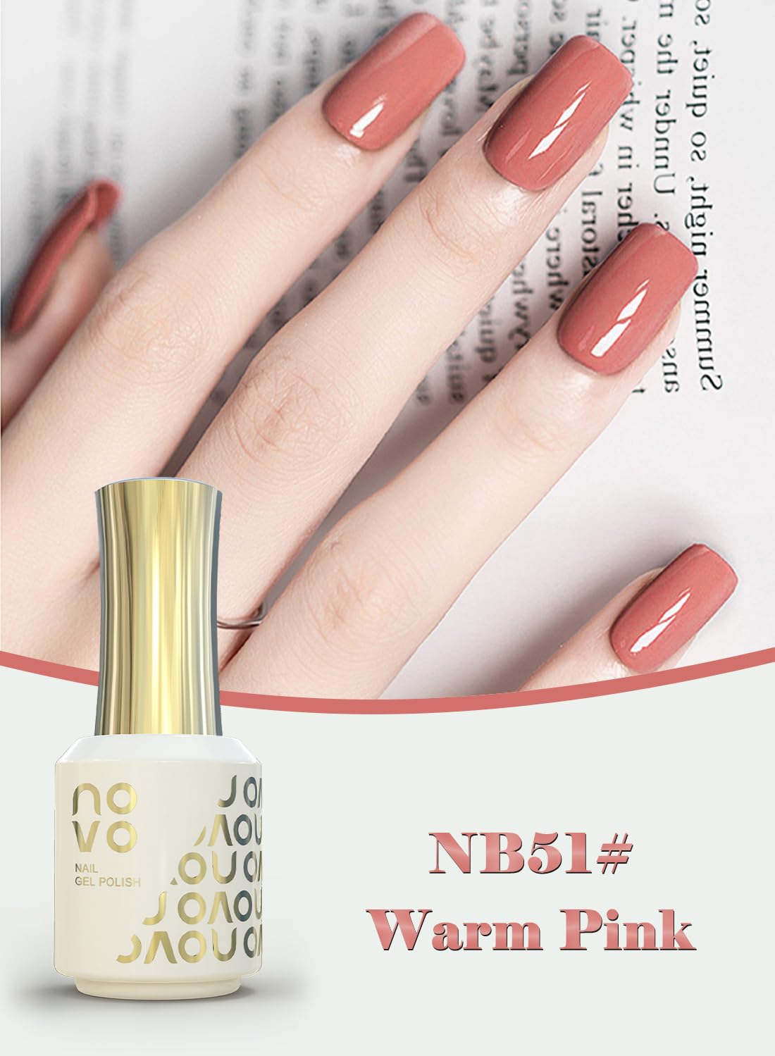novo Rubber Base Gel, Shiny UV LED Gel Nail Polish for Women 12ml-NB1# Nude Beige
