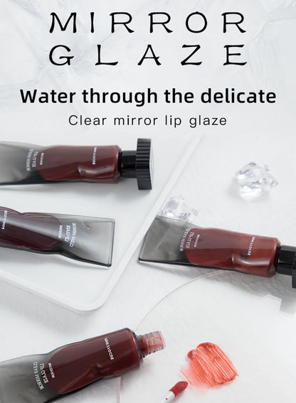 NOVO Jelly Lip Gloss, Mirror Long Lasting Waterproof Non Stick High Pigmented Glossy Liquid Lipstick, Moisturizing Hydrating & High Shine Plumping Oil  - Red 03