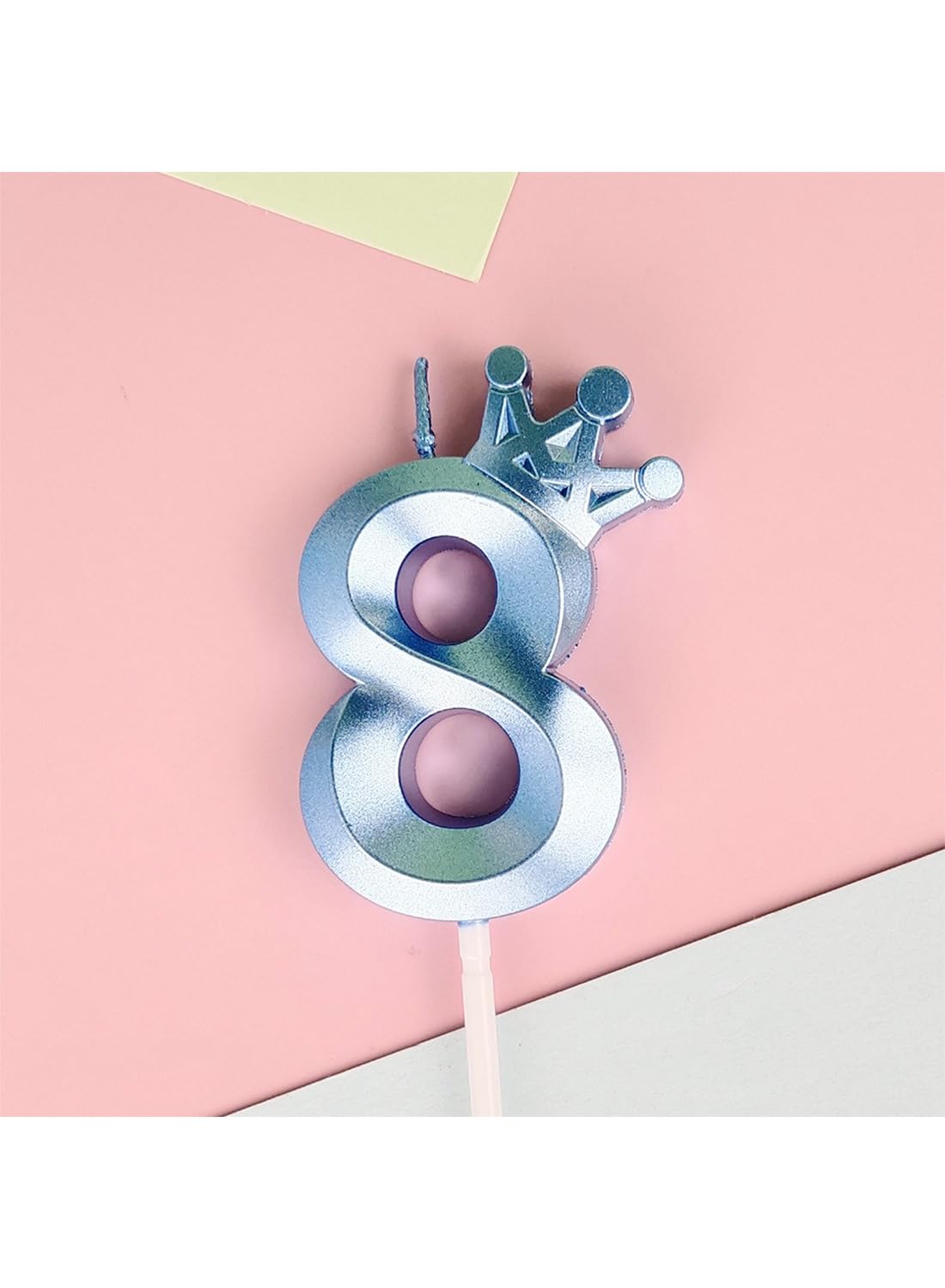 Birthday Number Candles for Cake Decoration, Glittery Cake Toppers with Cute Designs, Perfect for Kids' Parties, Anniversaries, and Celebrations-BLUE(No.8)