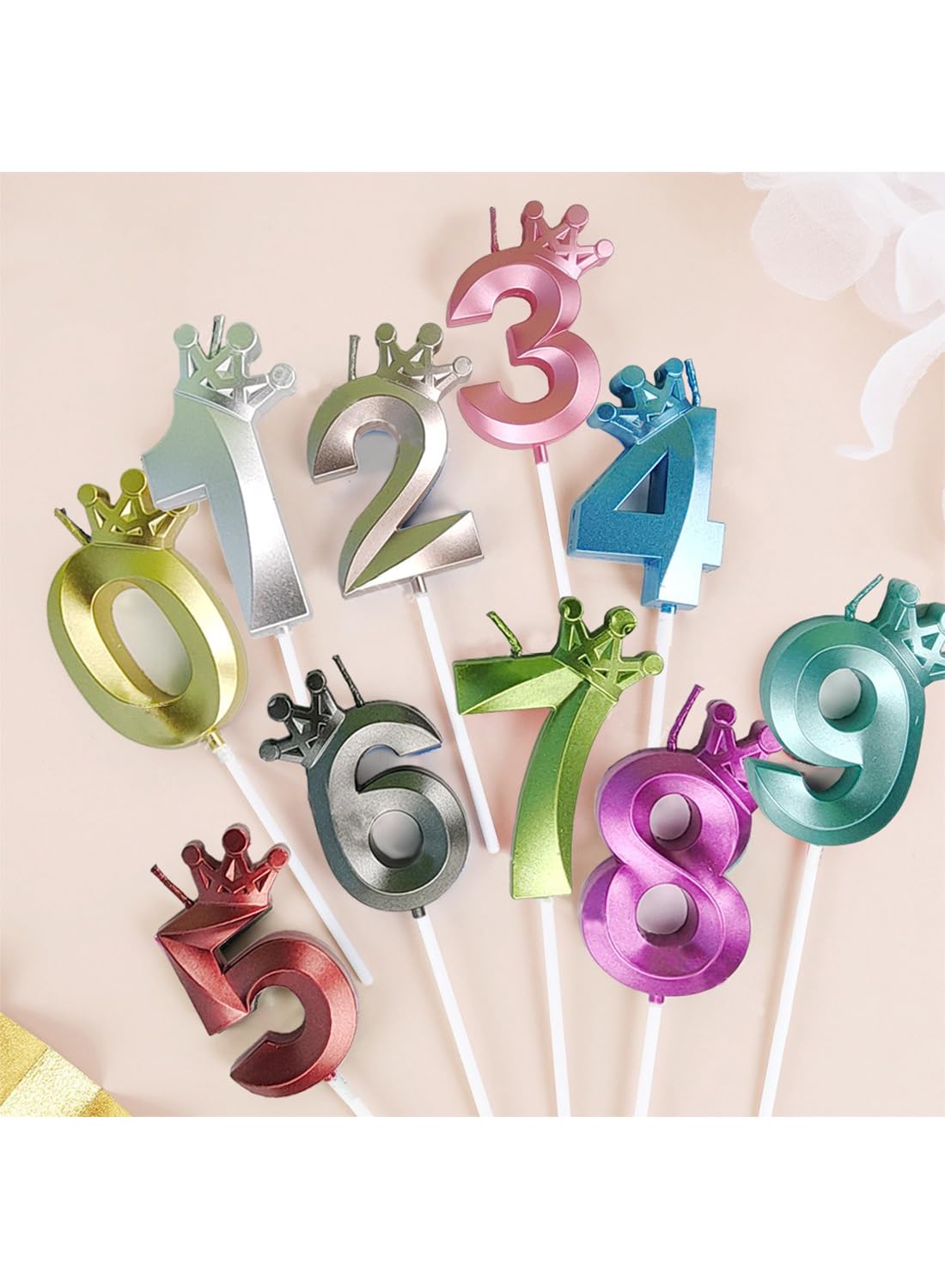Birthday Number Candles for Cake Decoration, Glittery Cake Toppers with Cute Designs, Perfect for Kids' Parties, Anniversaries, and Celebrations-PINK(No.7)