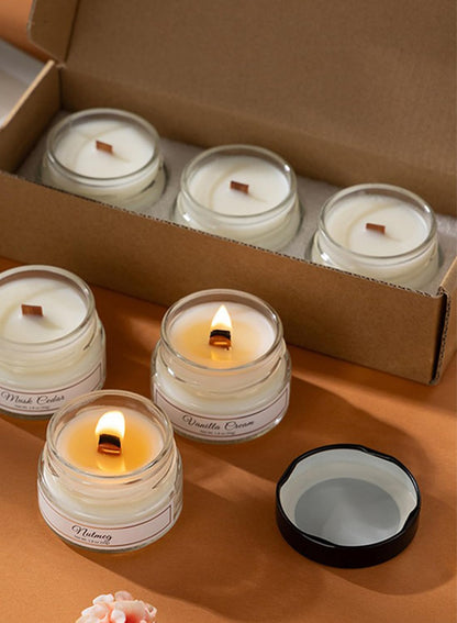 NOVO Scented Candles, 50g Natural Soy Wax Blend Aromatherapy Candle with Pure Essential Oils,12 Hours of Burn Time, or Home SPA Bathing Yoga-3 pcs set-B