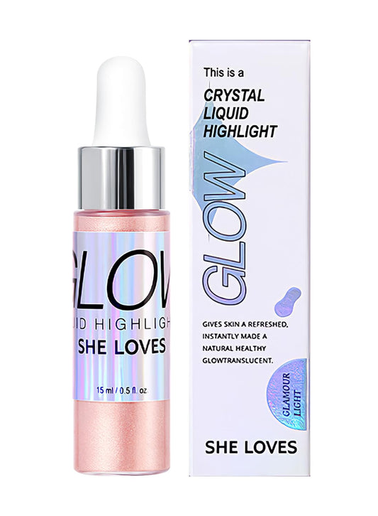 NOVO Liquid Highlighter, Shimmer Glitter Body Oil, Long Lasting Waterproof High Shiny Illuminator for Face and Body 15ML Pearl White NO.01
