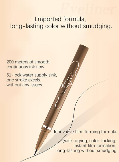 NOVO Liquid Eyeliner Pen, Quick Drying Long Lasting Waterproof Precision Eyeliner, Super Slim Eye Makeup, Ultra-Fine Tip, Natural Finish