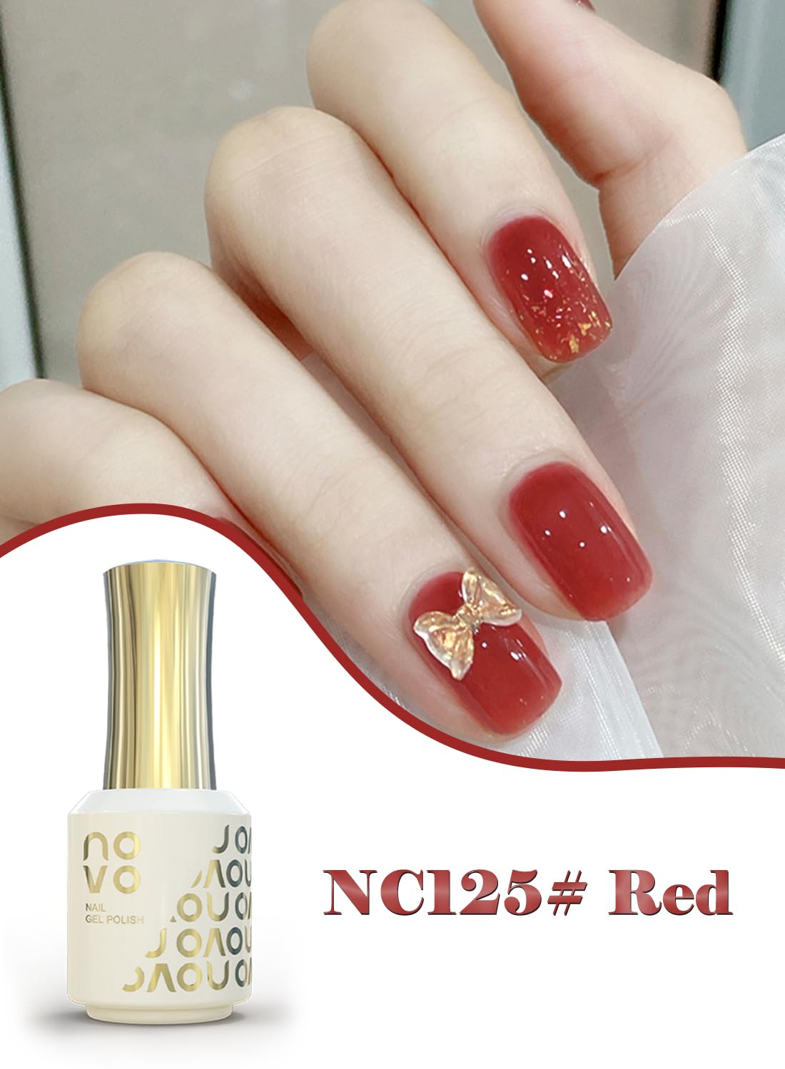 novo Jelly Gel Nail Polish, Sheer Nail Polish, UV LED Gel for DIY 12ml-NC1# White