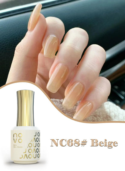 novo Jelly Gel Nail Polish, Sheer Nail Polish, UV LED Gel for DIY 12ml-NC68# Beige