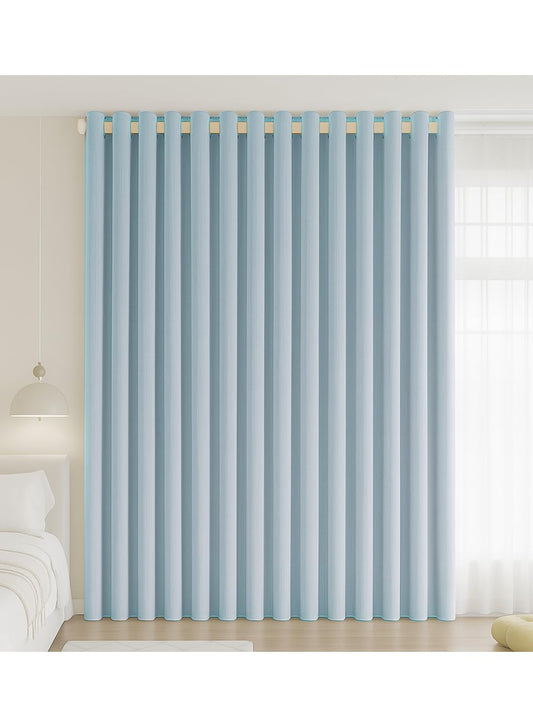 NOVO Double-Sided Chenille Blackout Curtain ¨C Grommet Top, 95% Light Blocking, Single Panel, W250 x H310CM, Fits Windows 125¨C165CM Wide (Blue)