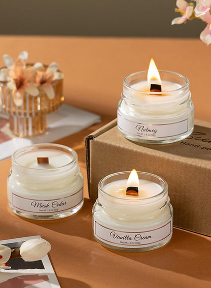 NOVO Scented Candles, 50g Natural Soy Wax Blend Aromatherapy Candle with Pure Essential Oils,12 Hours of Burn Time, or Home SPA Bathing Yoga-3 pcs set-B