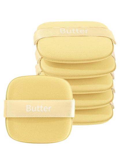 NOVO 8.5t Square Powder Puff Set¨C 6Pcs Makeup Sponges in Butter Yellow for Smooth Blending and Coverage