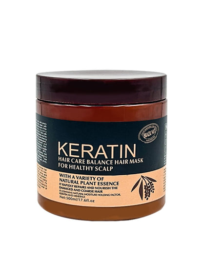 Keratin Brazil Nut Hair Mask, Hydrating Conditioner Repair Damage Strands, 500ml